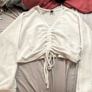 Long sleeve crop top sweater